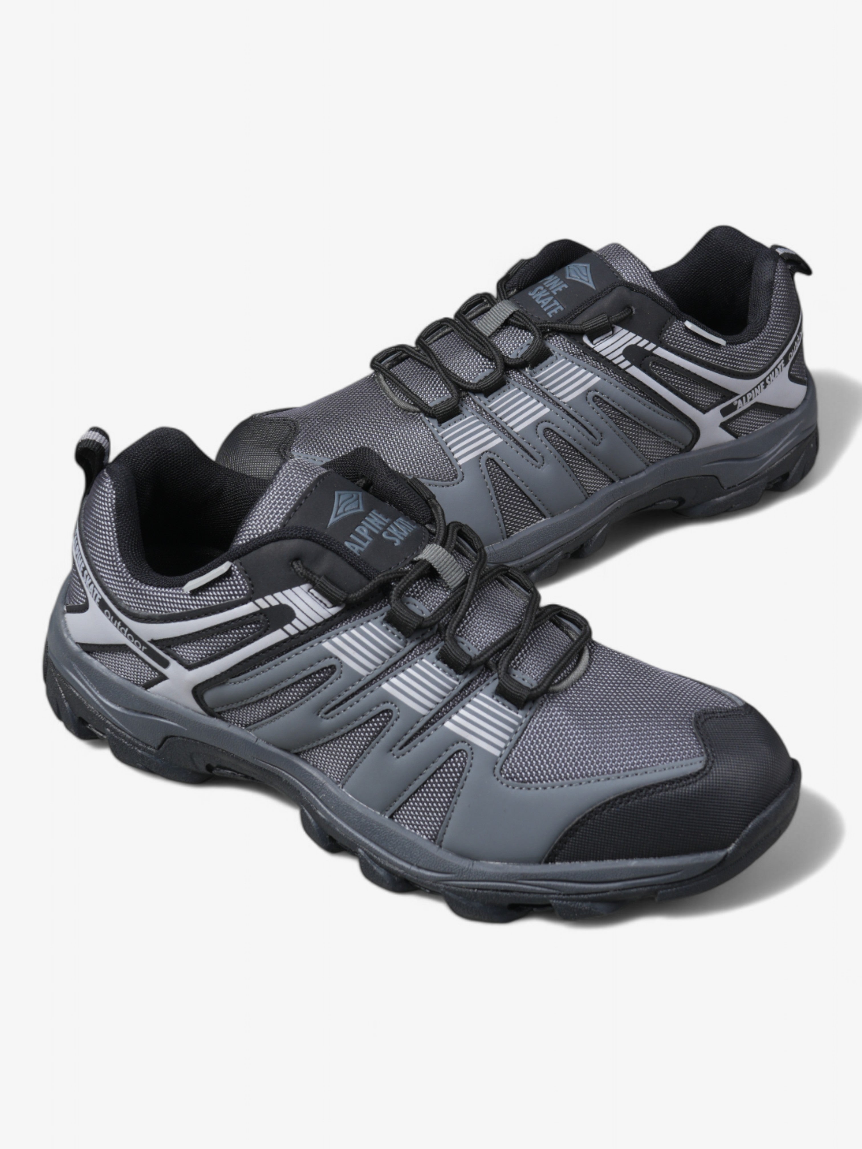 Alpine Skate Cervino Hiking & Trekking Shoes for Men & Women - Black & Gray - Durable Outdoor Sneakers for Mountain Trails & Adventure Travel