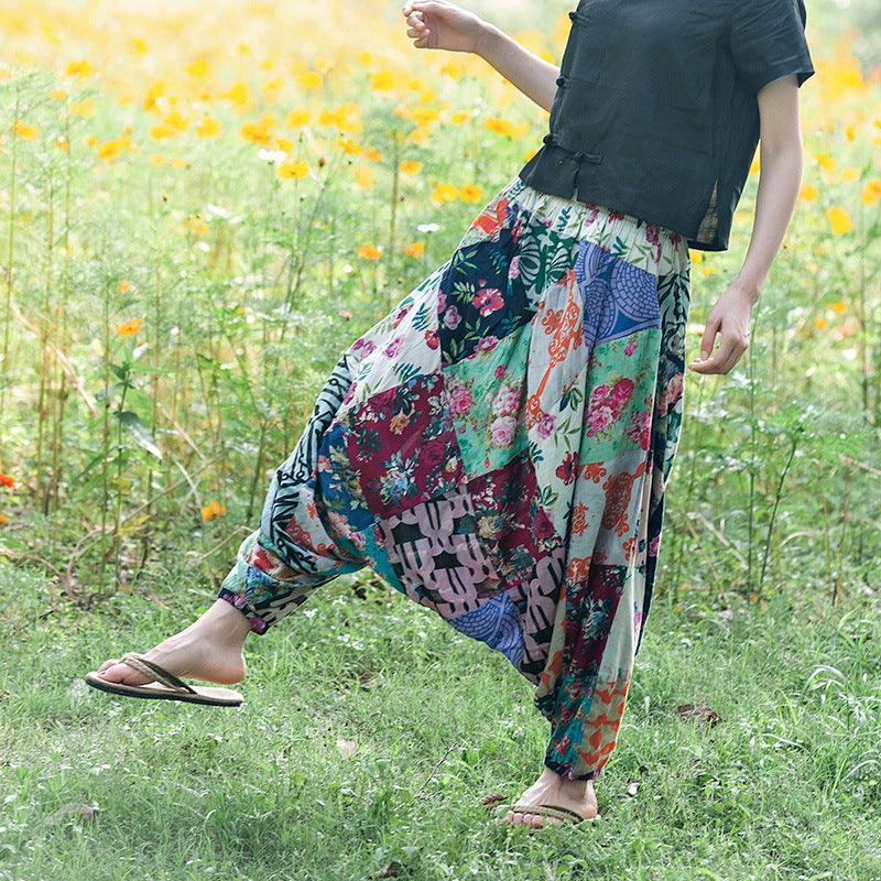 Bohemian Loose Fit Summer Harem Pants for Women - Comfortable Yoga Trousers | Perfect for Beach, Yoga, and Casual Wear
