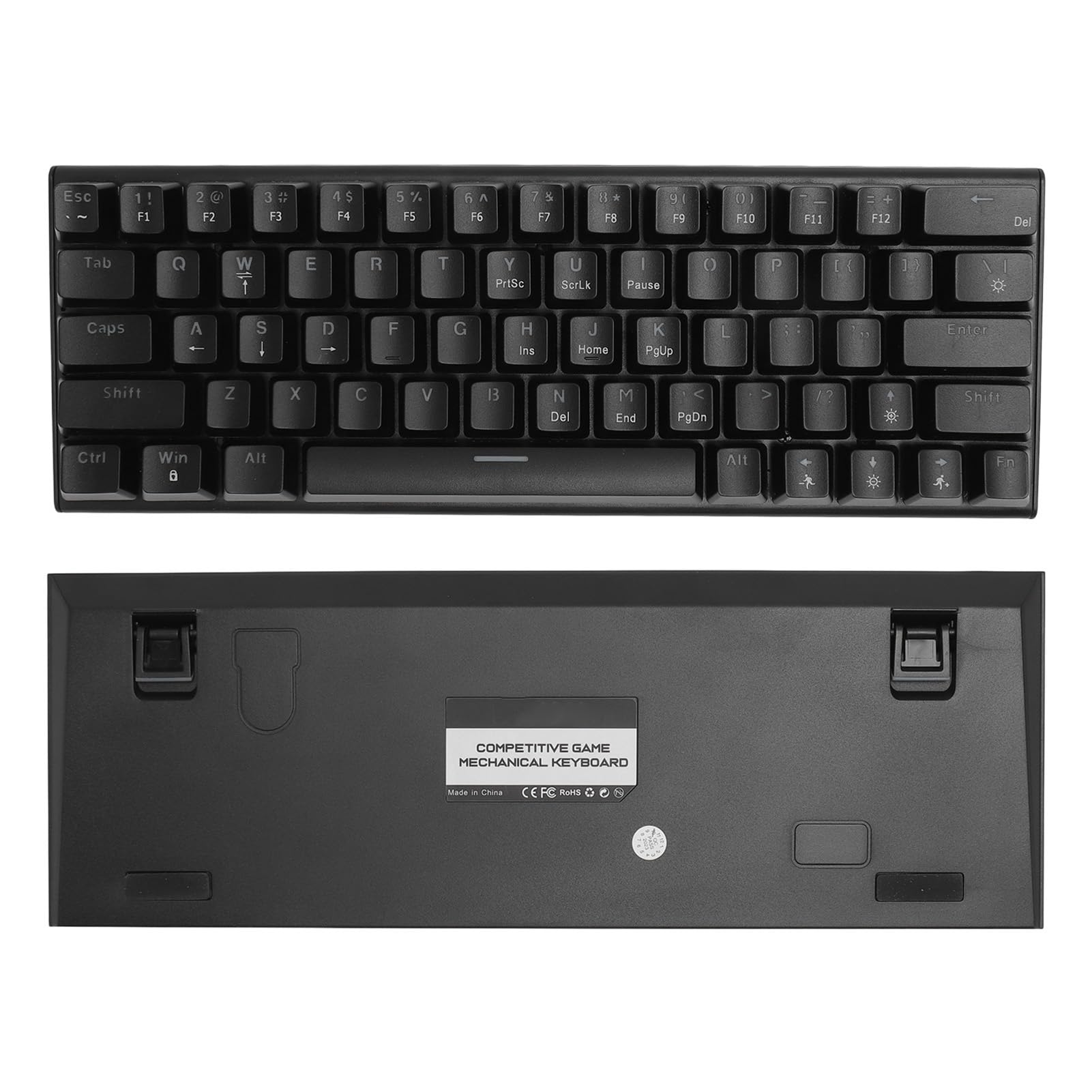 Topiky 63-Key Compact Mechanical Gaming Keyboard with Blue Switches & RGB Backlit - 26-Key Rollover for PC, Laptop - Perfect for Esports, Office Work & Home Gaming Setup