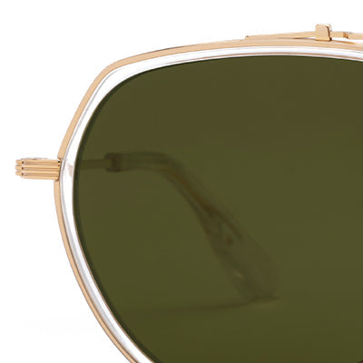 24K Gold Titanium Polarized Sunglasses with Crystal Accents - UV Protection for Outdoor Sports & Driving