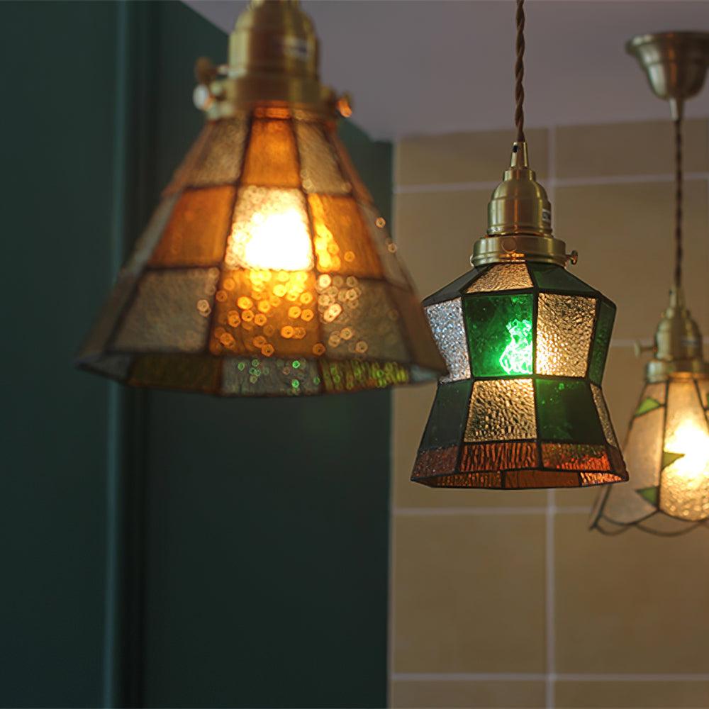 Stylish Modern Mosaic Glass Pendant Light - Elegant Ceiling Hanging Lamp for Dining Room, Kitchen Island, Bedroom & Living Room Decor