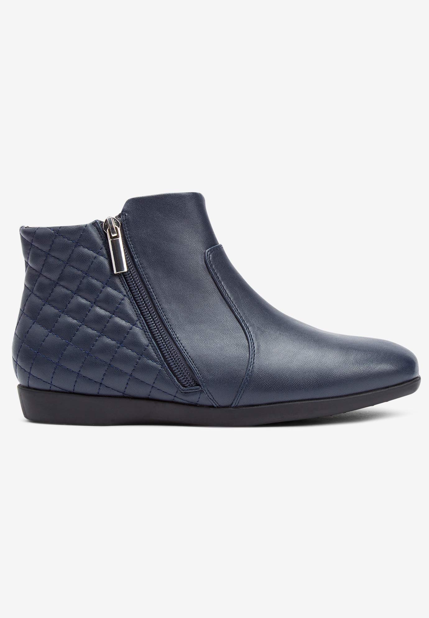 Comfortview Women's Wide Width The Ceil Bootie - Comfortable Slip-On Ankle Boots for Wide Feet | Perfect for Work, Office & Casual Wear