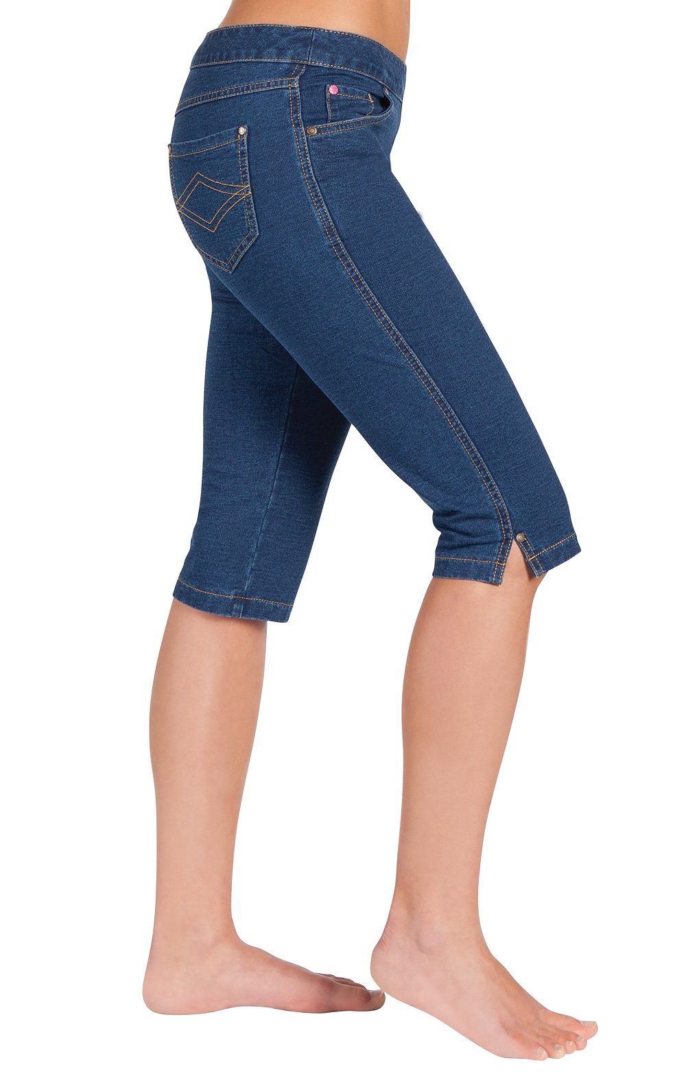 PajamaJeans Women's Bermuda Shorts - Comfortable Knee-Length Pull-On Shorts with Pockets | Perfect for Lounging, Yoga & Summer Outfits