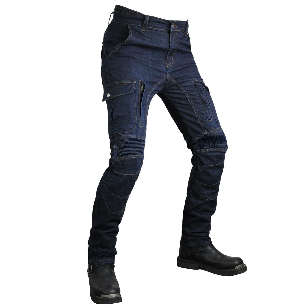 Motorcycle Riding Protective Pants - Anti-Tear Racing Jeans with Reinforced Silicone Knee & Hip Armor for Men & Women | Durable Motorbike Safety Gear for Street & Off-Road Riding