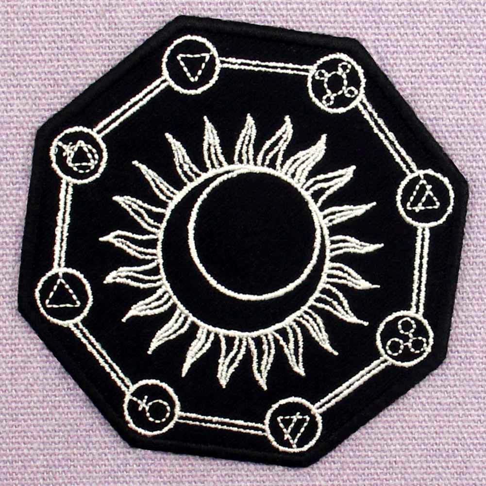 ZEGINs Alchemy Symbol Embroidered Patch - Iron On & Sew On Emblem for Jackets, Bags & DIY Crafts | Occult & Gothic Fashion Accessory