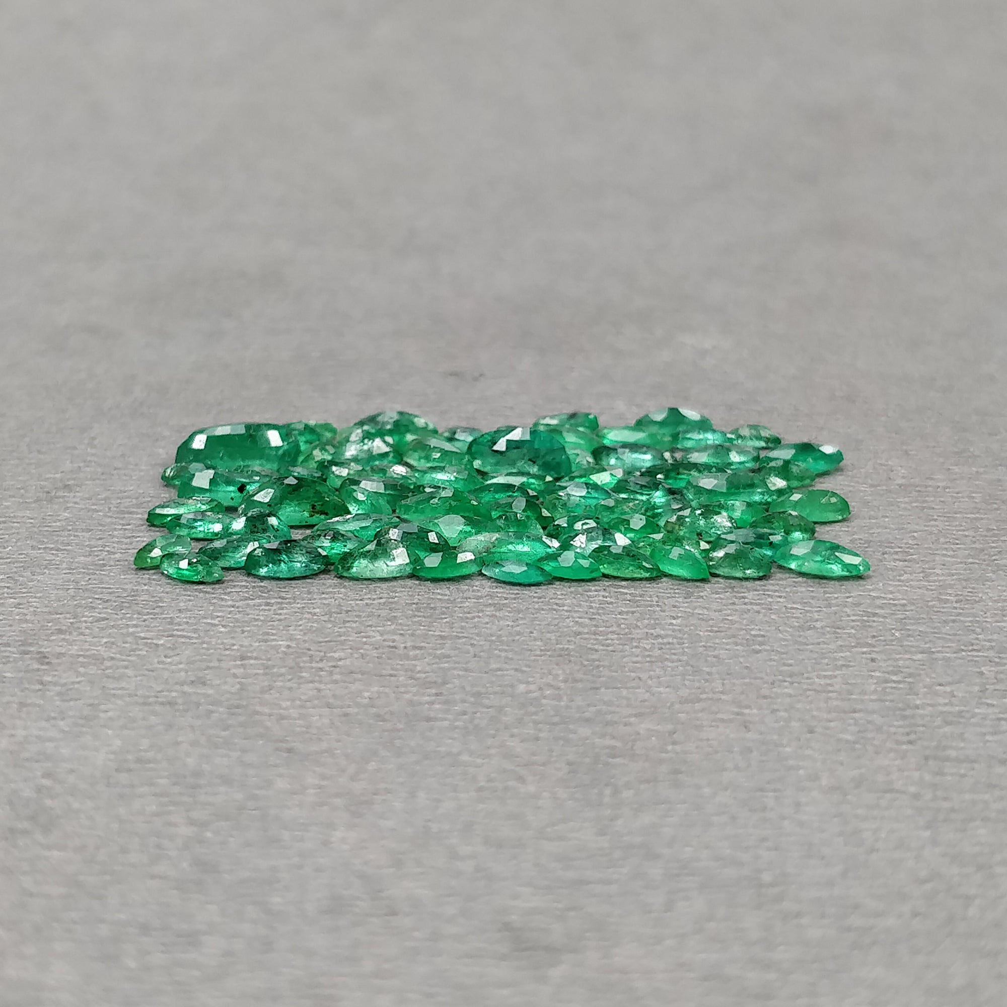 Natural Untreated 7.55ct Green Emerald Gemstone - Marquise Cut (3mm, 7x3.5mm) - 78pcs for Jewelry Making, Engagement Rings & Luxury Gifts