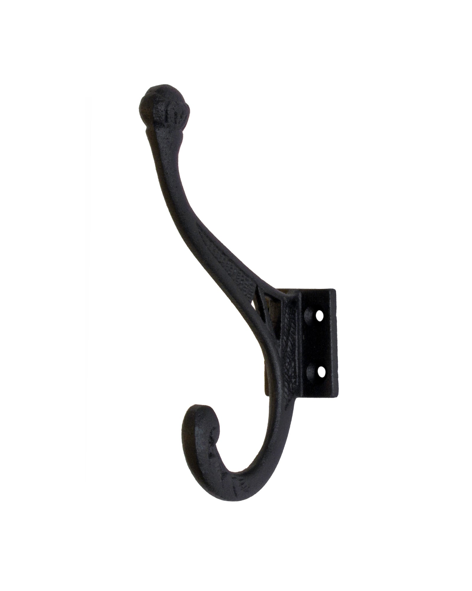 Black Cast Iron Hat and Coat Hook - Heavy Duty Wall Hanger for Hats, Coats, Jackets & Robes - Perfect for Entryway, Bedroom, Bathroom & Closet Organization