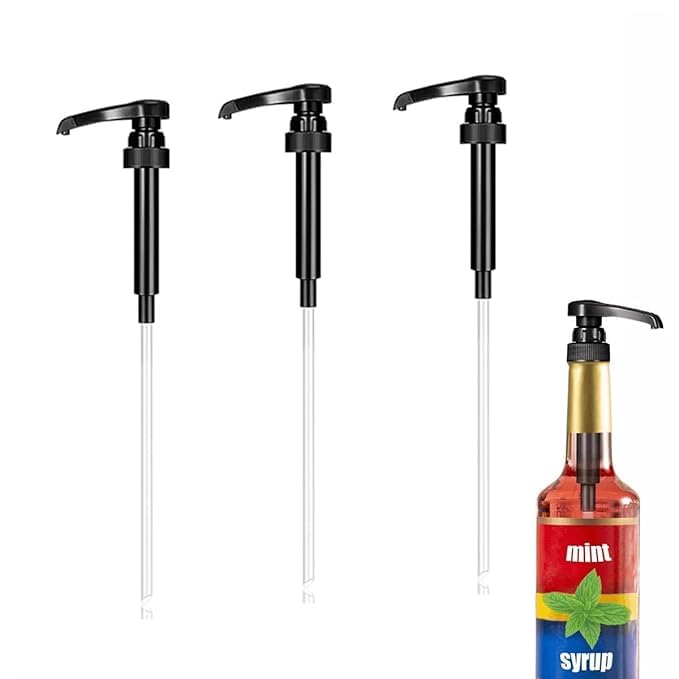 Premium Coffee Syrup Pump Dispenser (3-Pack) - Perfect Portion Control for Caramel, Vanilla & Hazelnut Flavors - Ideal for Coffee Shops, Restaurants & Home Baristas - Enhance Lattes, Iced Coffee & Desserts
