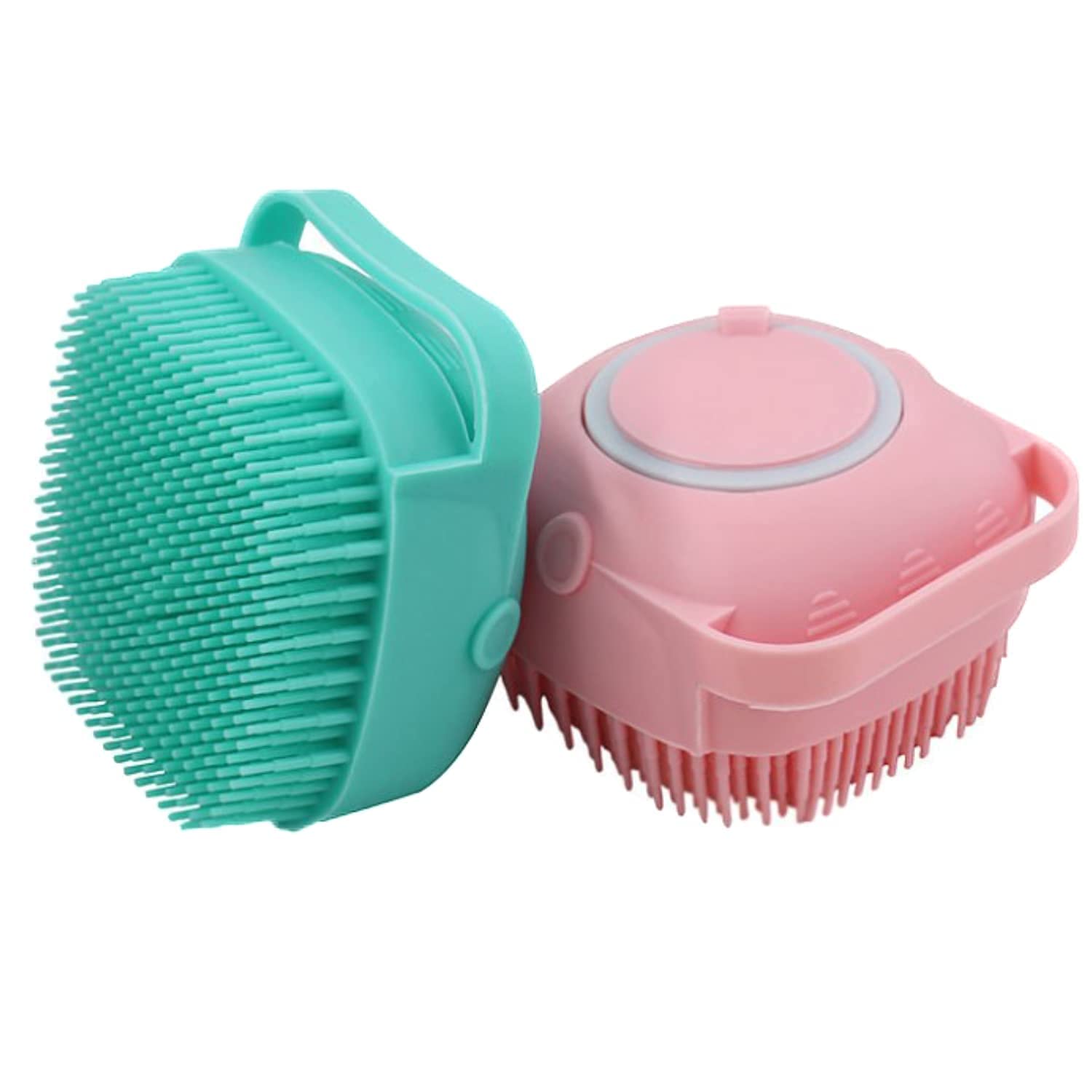 GION Reusable Silicone Bath Brush - Soft Shower Massage & Body Scrubber with Shampoo Dispenser (1Pcs) - Perfect for Exfoliating, Relaxing Massage & Deep Cleaning in Shower or Bath