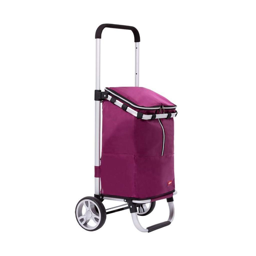 ATAAY Aluminum Alloy Folding Shopping Cart - 3-Speed Telescopic Portable Trolley with Reusable Grocery Bags | Compact Grocery Hauler for Supermarkets, Farmers Markets & Apartment Living