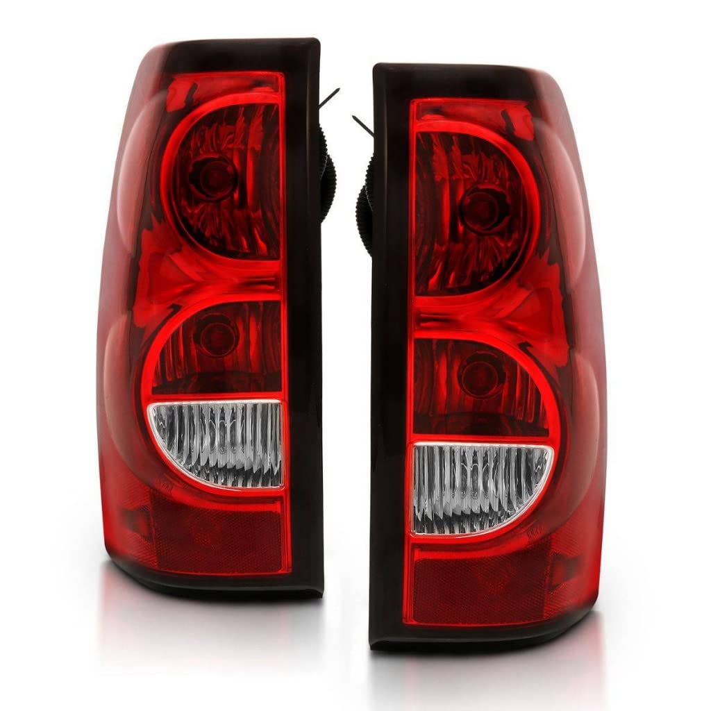 ANZO Red/Clear Lens Tail Light with Black Trim for 2007 Chevy Silverado 1500 Classic | 311302 | Upgrade Your Truck's Style & Nighttime Visibility