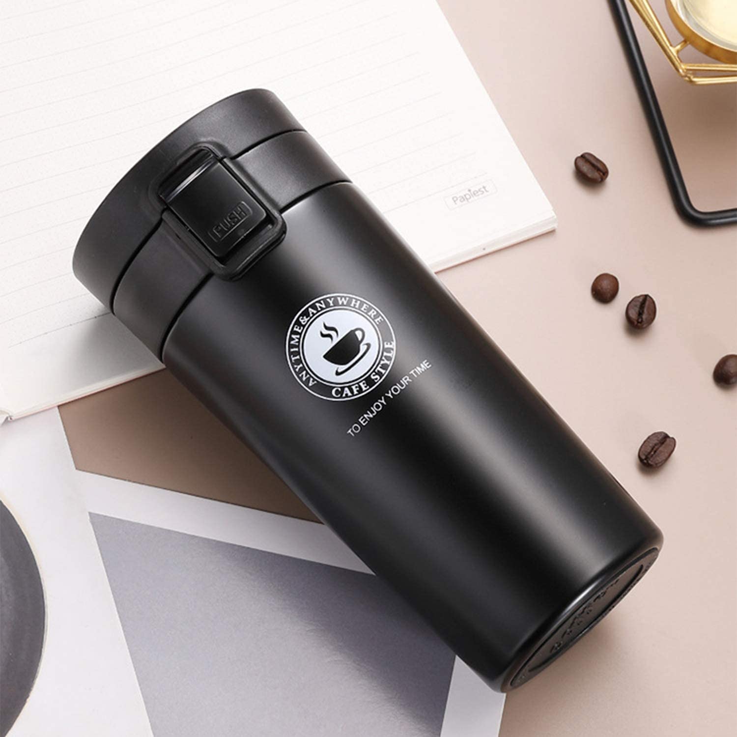 SIRMITI 32oz Stainless Steel Vacuum Insulated Water Bottle - Double Wall Thermos for Hot & Cold Drinks - Leakproof Travel Mug for Office, School, Gym, Hiking & Outdoor Activities