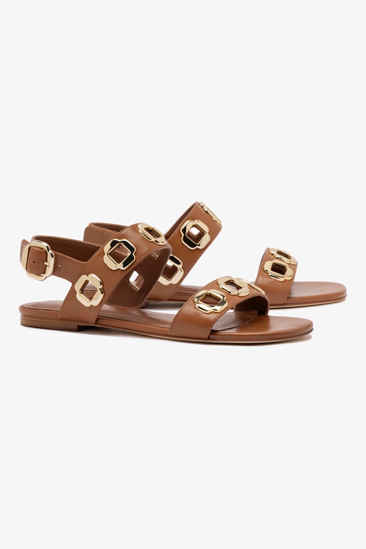 Milan Flat Sandals for Women - Genuine Caramel Leather Comfortable Summer Slides | Perfect for Beach, Vacation, and Casual Outings