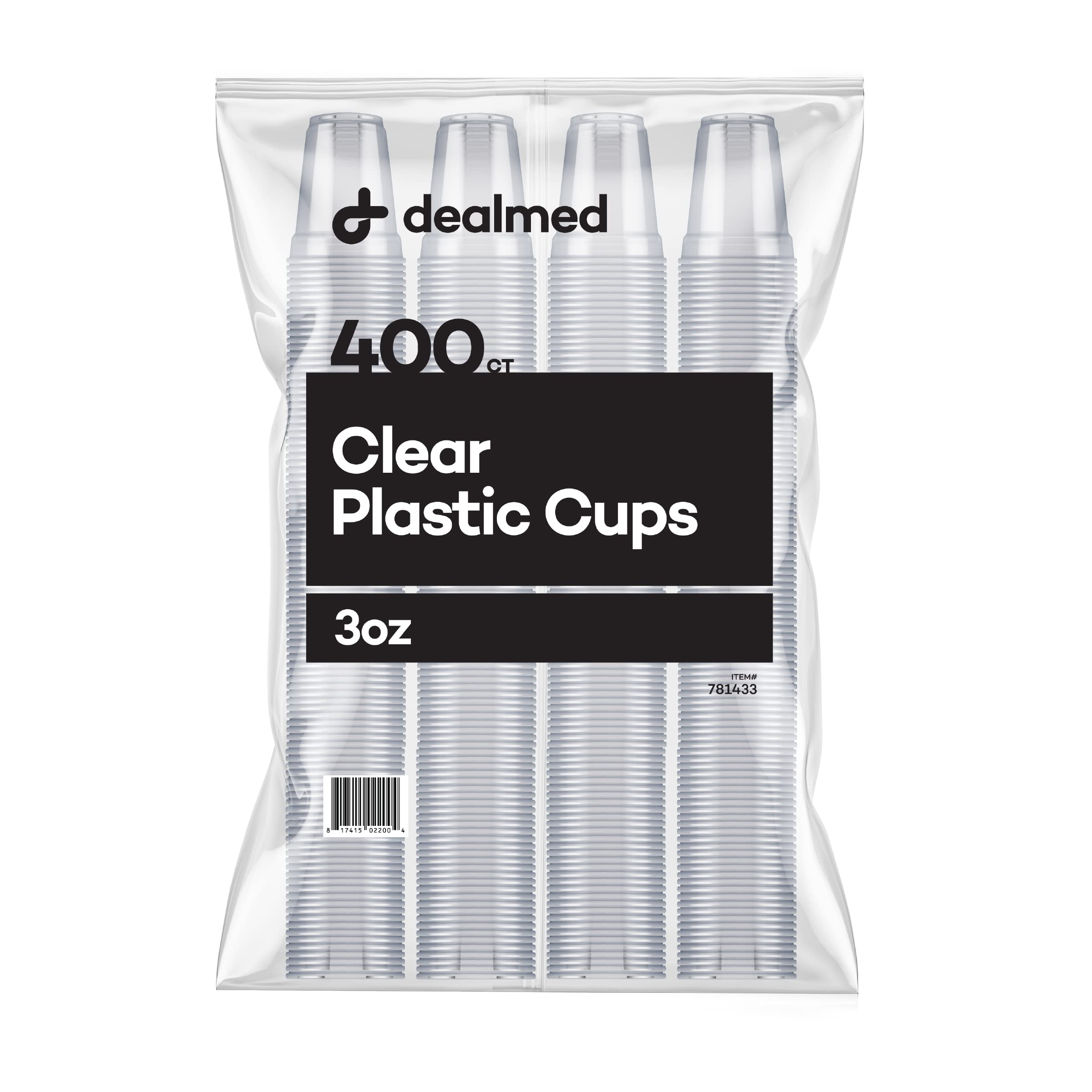Dealmed 3 oz. Disposable Plastic Cups - 100% Recyclable Medicine Cups for Doctor Offices, Hospitals, Schools & Home Use (400 Pack) | Perfect for Medication, Liquid Measurement & Small Portion Serving