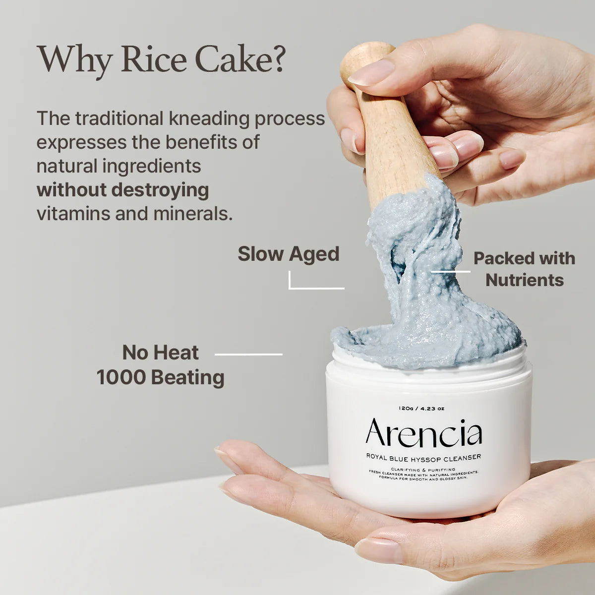 Arencia Royal Blue Hyssop Cleansing Rice Soap 120g - Natural Korean Skincare for Acne-Prone & Sensitive Skin | Daily Face Wash & Makeup Remover