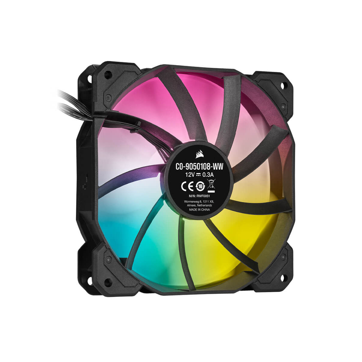 Corsair iCUE SP120 RGB ELITE High Performance 120mm PWM Cooling Fan - 4 Pack with Lighting Node CORE - Perfect for PC Gaming, Case Cooling & RGB Lighting Setup