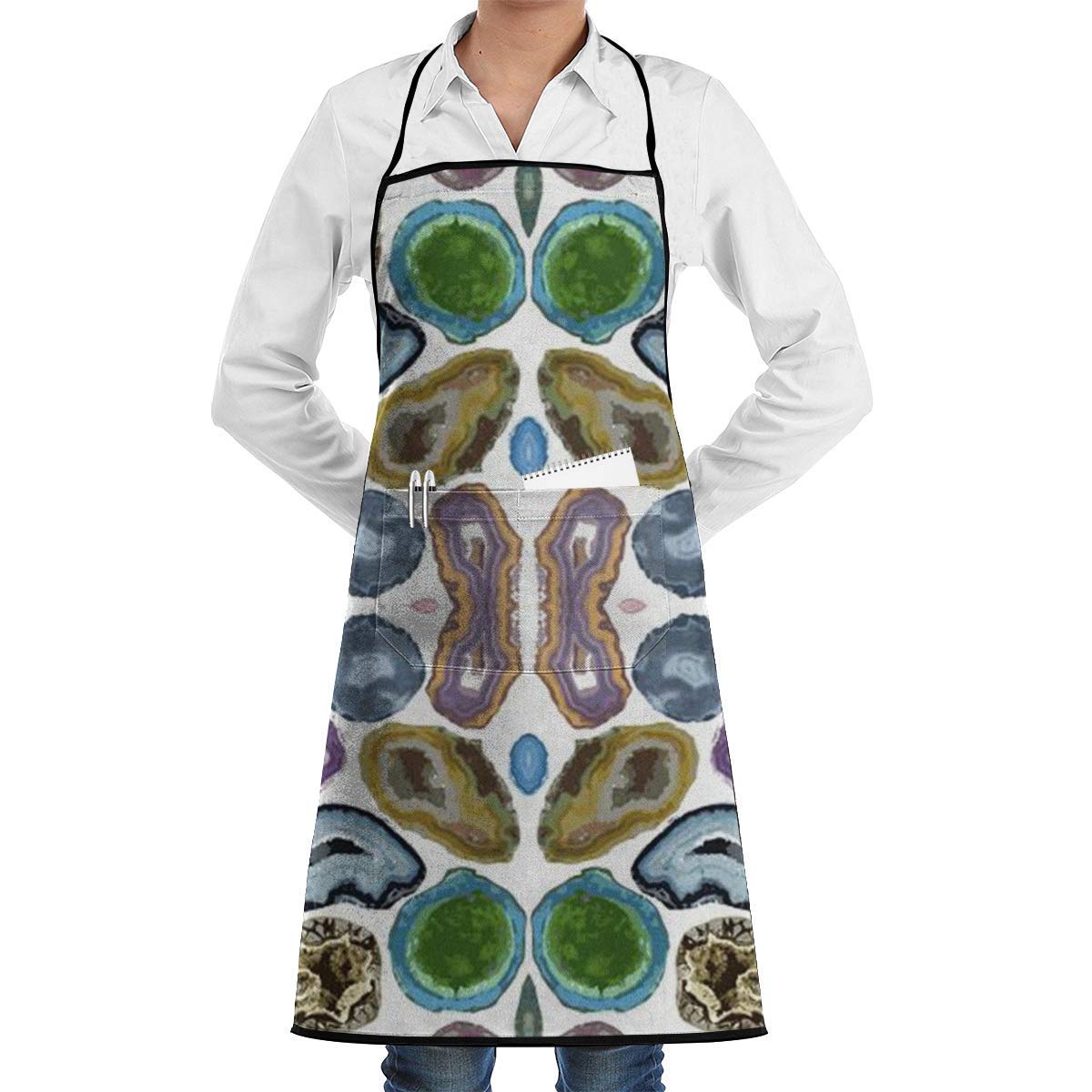 GREATN Geode Kitchen Apron for Waiter & Server - 1 Pocket, Black - Ideal for Cooking, Crafting, Restaurant Work, and Kitchen Fashion - Perfect for Men & Women in Home, Cafe, and Studio Settings