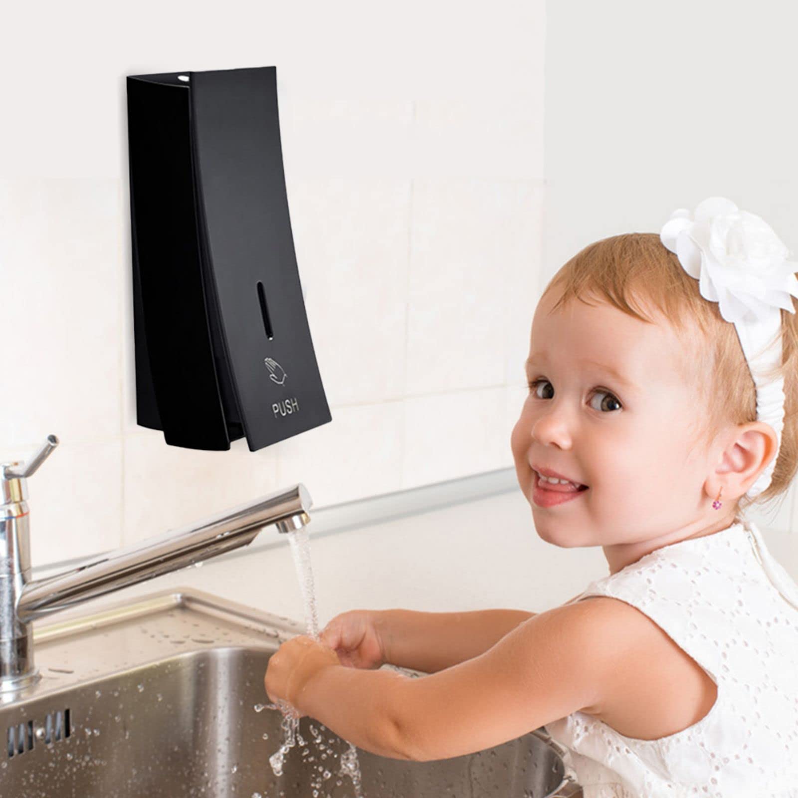 DNYSYSJ 450ML Wall Mounted Black Manual Soap Dispenser - Hand & Shower Liquid Dispenser for Kitchen, Bathroom | Ideal for Shampoo, G-el & Soap Storage in Home & Commercial Use