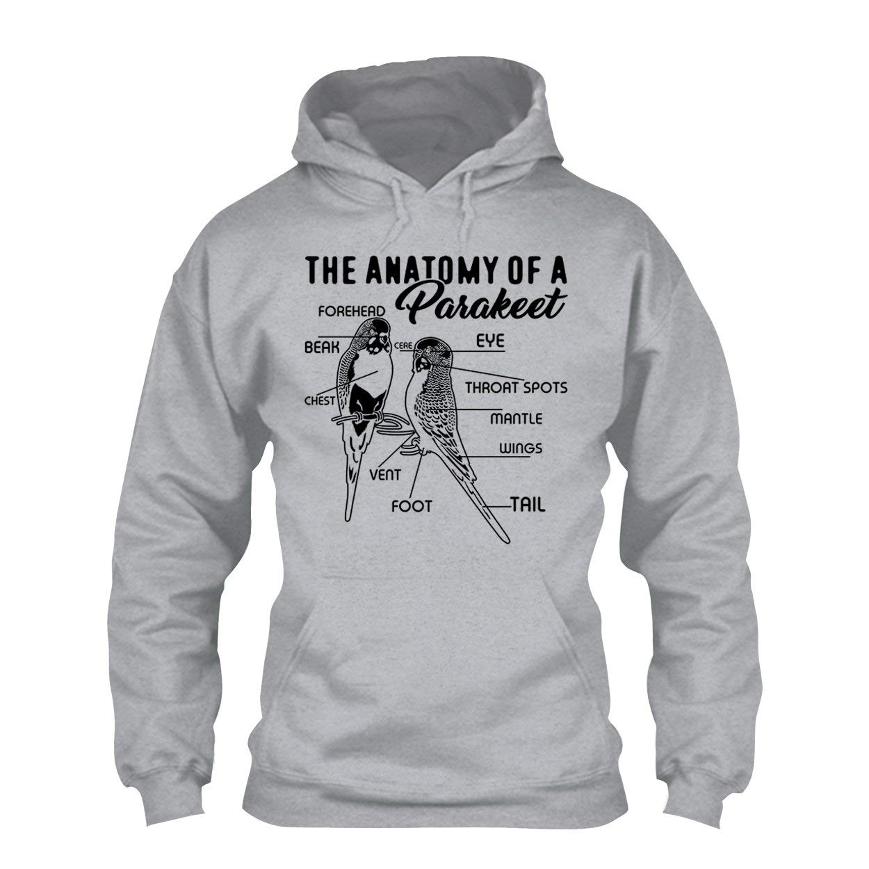 Sunny Yellow Parakeet Anatomy Hoodie - Unisex Men's & Women's Pullover Sweatshirt | Perfect for Bird Lovers, Casual Wear & Gifts