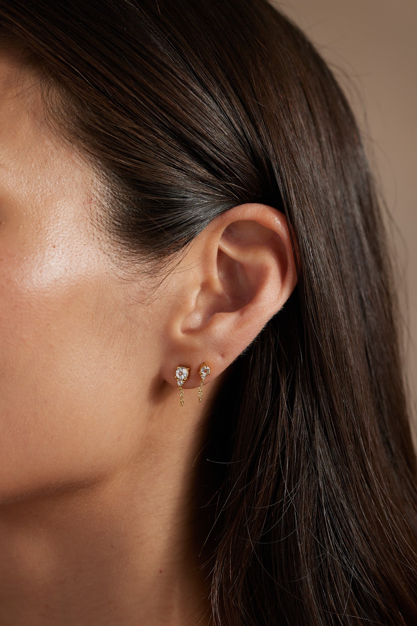 April Birthstone Stud Earrings - 14K Gold Ombre Topaz Jewelry for Women - Perfect Gift for April Birthdays & Special Occasions