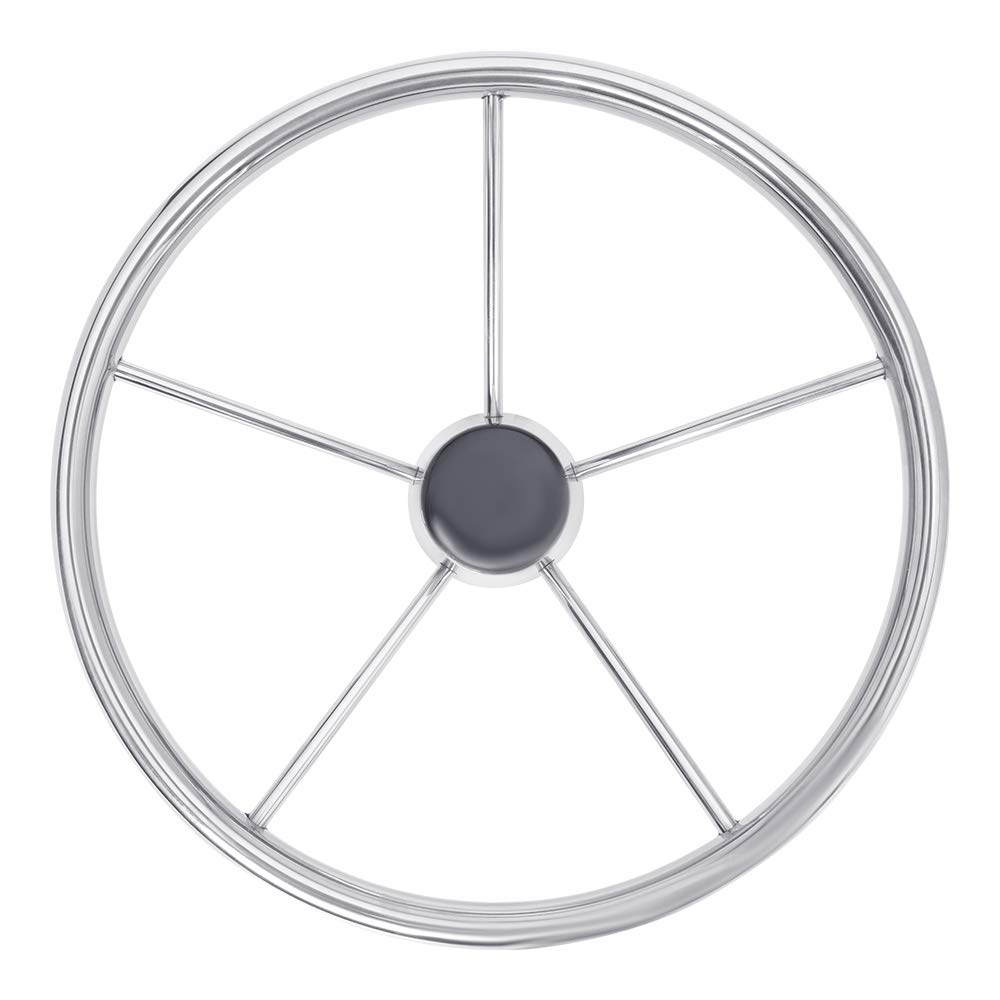 White Water Stainless Steel 5-Spoke Destroyer Steering Wheel - High Performance Racing & Off-Road Replacement - Perfect for Jeep, Truck, and Custom Car Upgrades