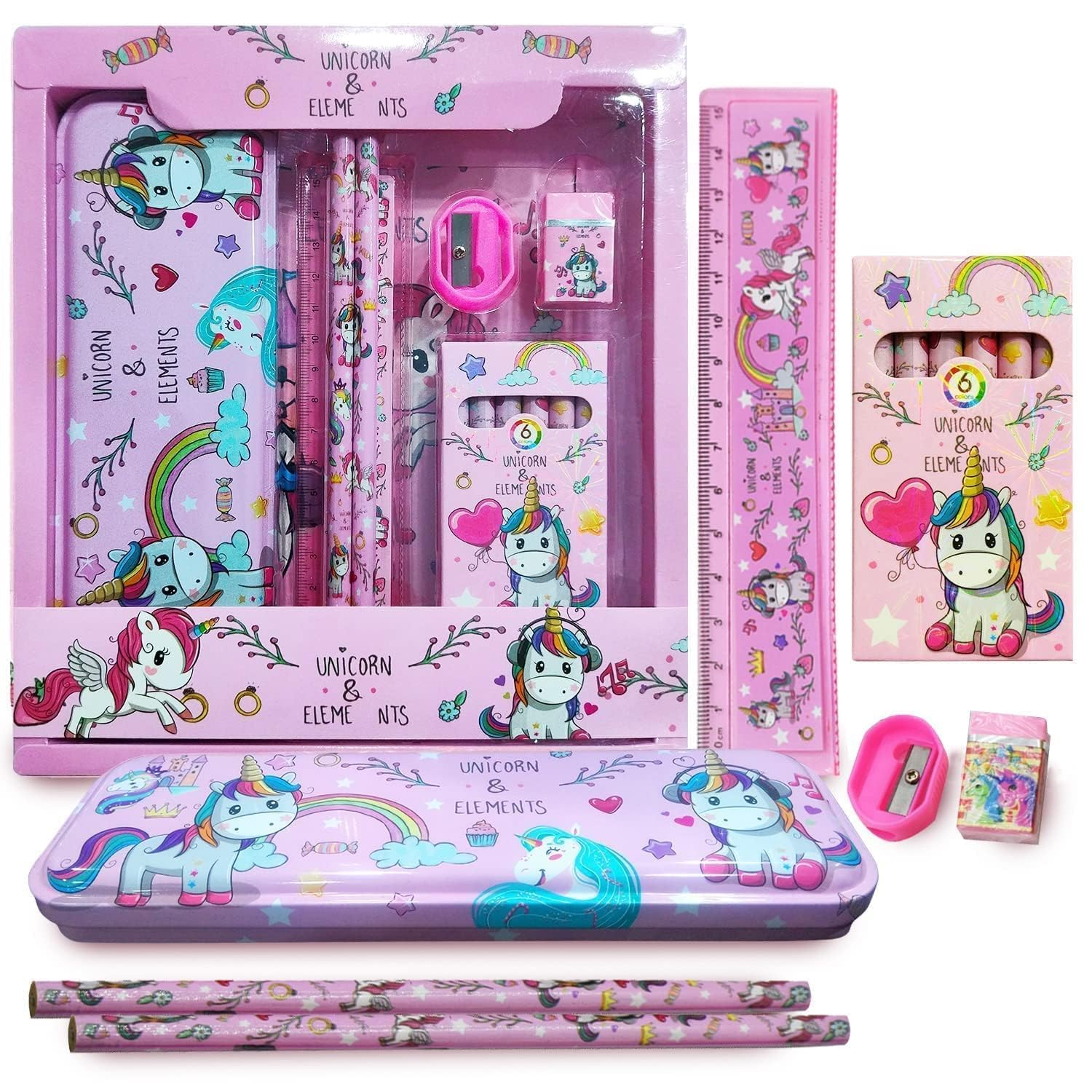 PRIMEFAIR 7-in-1 Stationery Gift Set for Kids - School Supplies Combo Pack for Boys & Girls (Multicolor) - Perfect for Birthdays, Back to School & Return Gifts