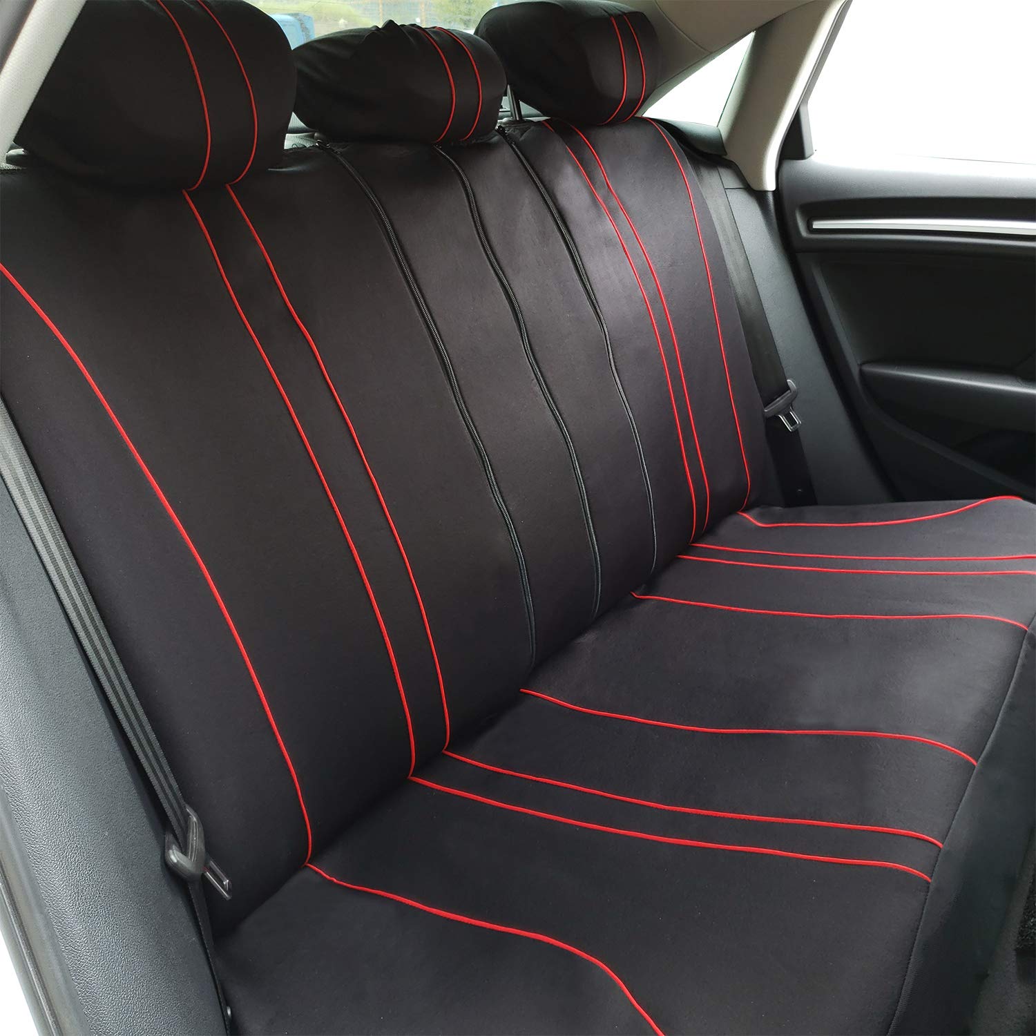 Premium Black Poly Cotton Seat Covers Full Set - Universal Fit for Cars, Trucks & SUVs | Airbag Compatible with Headrest Holes | Perfect for Daily Commute, Road Trips & Vehicle Protection