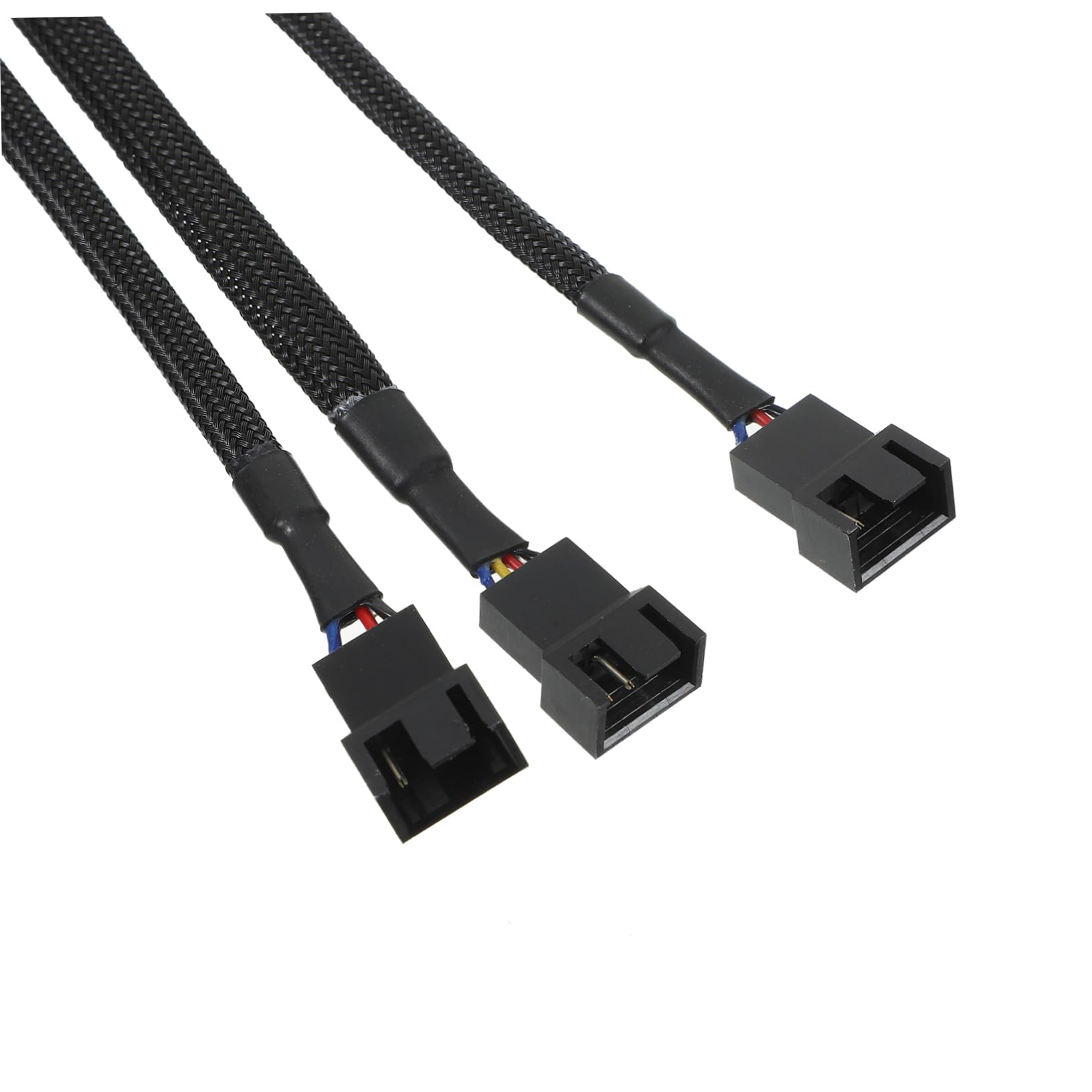 Veemoon 2-Pack 4 Pin PWM CPU Fan Splitter Cable - Y Splitter Adapter for Desktop PC Case Fans - Perfect for Gaming Rigs, Workstations & Custom PC Builds