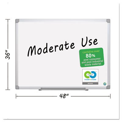 Wholesale CASE of 2 - Bi-silque Earth-it! Dry-erase Board - 3'x4' Whiteboard with Stainless Aluminum Frame - Perfect for Classrooms, Offices & Home Use