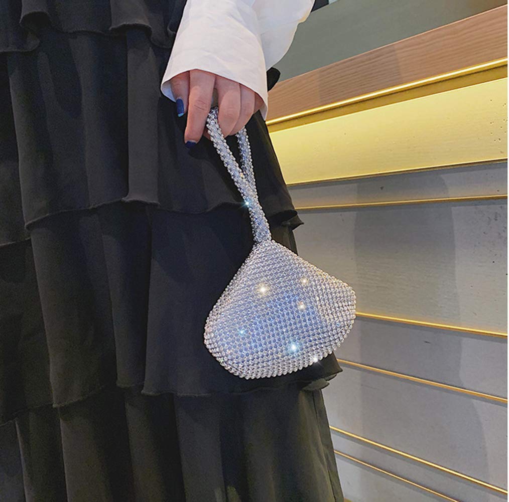 TOPCHANCES Women's Rhinestone Evening Clutch Purse - Sparkly Triangle Bling Handbag for Party, Wedding & Prom - Elegant Small Clutch Bag for Women & Girls