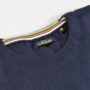Cavani Men's Navy Blue Knit Sweater Crewneck - Soft & Comfortable Winter Pullover for Casual Wear & Office Outfits
