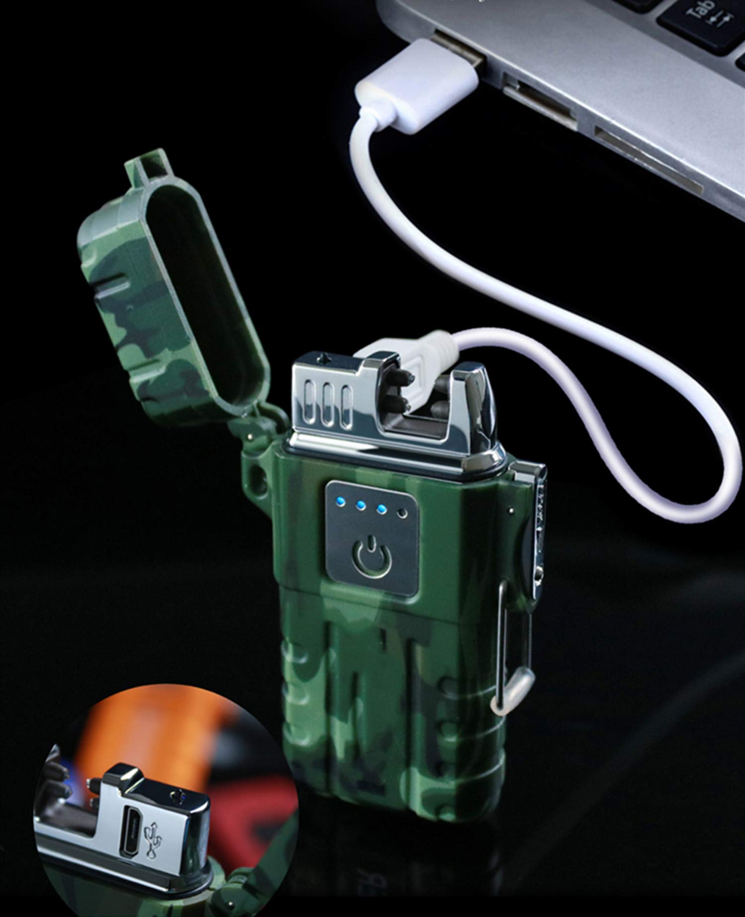 Waterproof USB Rechargeable Plasma Lighter for Camping & BBQ