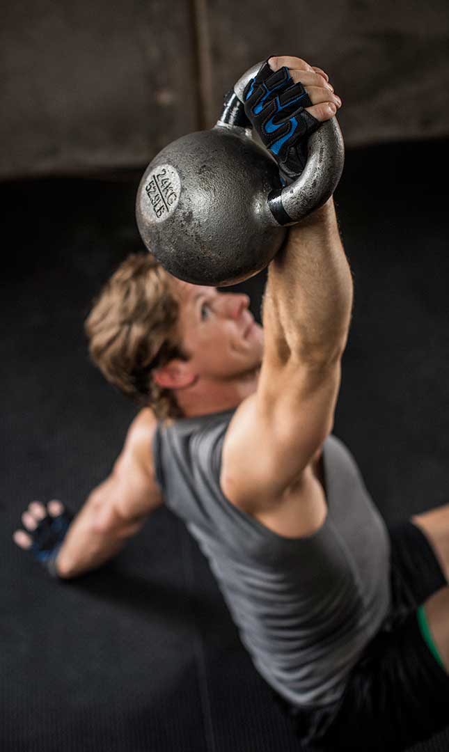 Harbinger Men's Training Grip Gloves - Black & Blue - Weight Lifting, Gym Workout & CrossFit Gloves for Better Grip & Protection