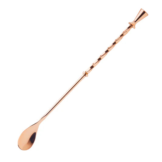 Premium Copper Cocktail Mixing Spoon - Bar Stirring Spoon for Mixing Drinks, Cocktails & Mocktails - Perfect for Home Bars, Bartending & Entertaining