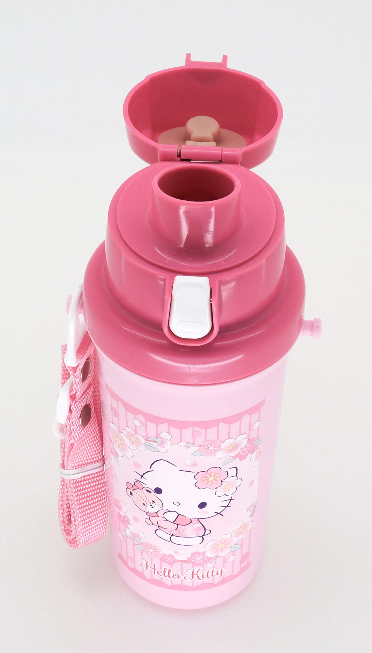 OSK SC-600B Hello Kitty Sakura Design Stainless Steel Water Bottle - 600ml Leakproof Insulated Thermos for School, Gym & Outdoor Activities