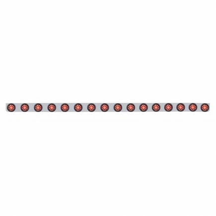 United Pacific 62950 Stainless Steel Bumper Light Bar - Red LED Beehive Clearance/Marker Light with Bracket & Rubber Grommets (9 LEDs per Light) - Perfect for Trucks, Trailers & Off-Road Vehicles