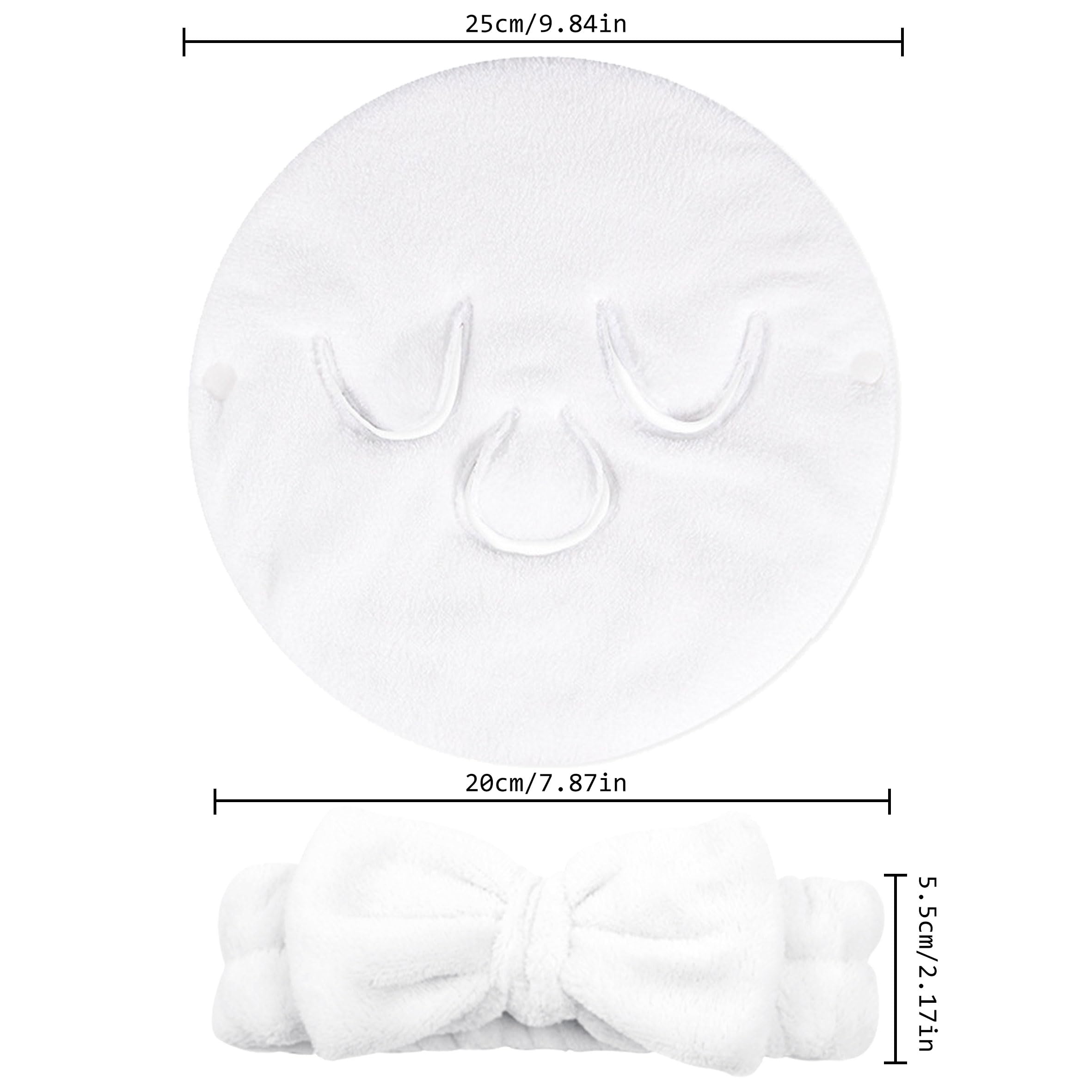 Caliee Reusable 3-Hole Coral Velvet Facial Headband - Soft Hot & Cold Face Towel for Beauty & Spa | Perfect for Home, Salon, Face Steaming & Skincare Routines