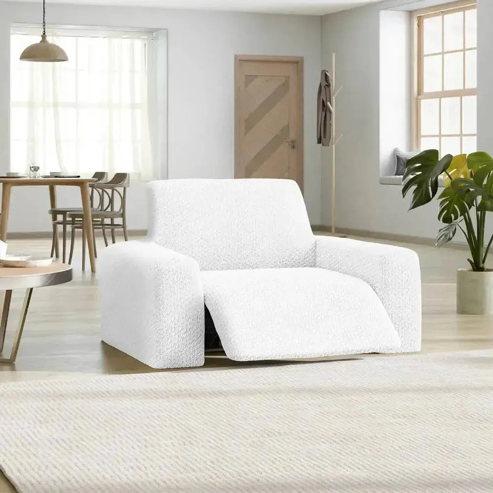 Velvet Reclining Armchair Slipcover - Soft Stretch Fabric Cover for Living Room, Bedroom, or Office - Easy to Install & Machine Washable
