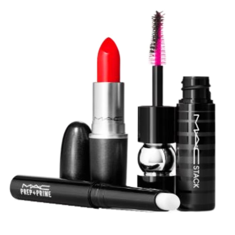 MAC Lashes to Lips Kit - Red Lipstick & Mascara Set for Bold Makeup Looks | Perfect for Date Night, Parties & Special Occasions