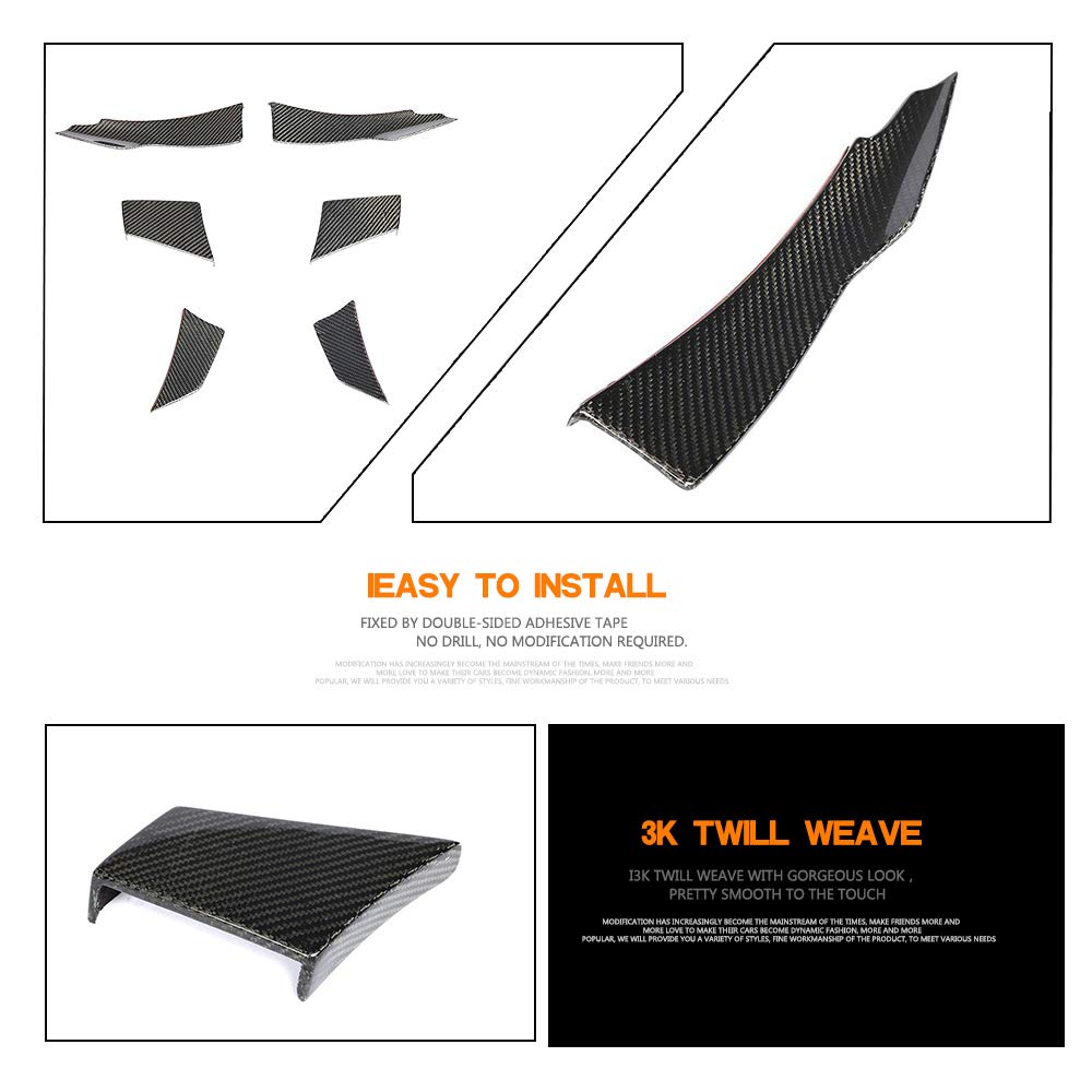 Carbon Fiber Front Bumper Vent Trim for BMW F80 M3 F82/F83 M4 2014-2019 | 3 Series Side Air Fender Cover Trim Scoop Winglet Apron Fin Front Splitter | Performance Upgrade & Style Enhancement for Track & Street Driving