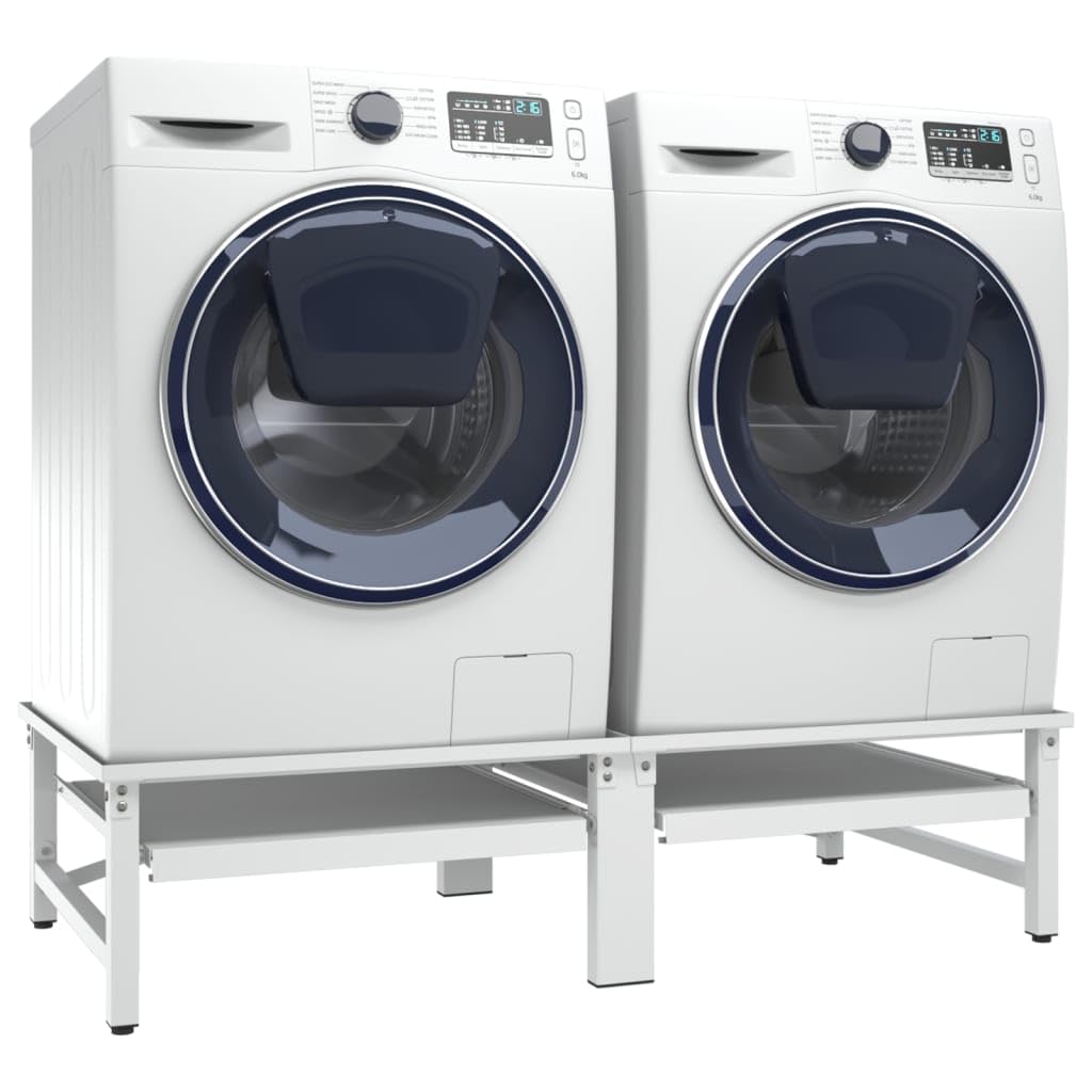 Universal Washing Machine Stacking Kit with Pull-Out Shelf (18.87g) - Space-Saving Laundry Room Organizer for Small Homes & Apartments
