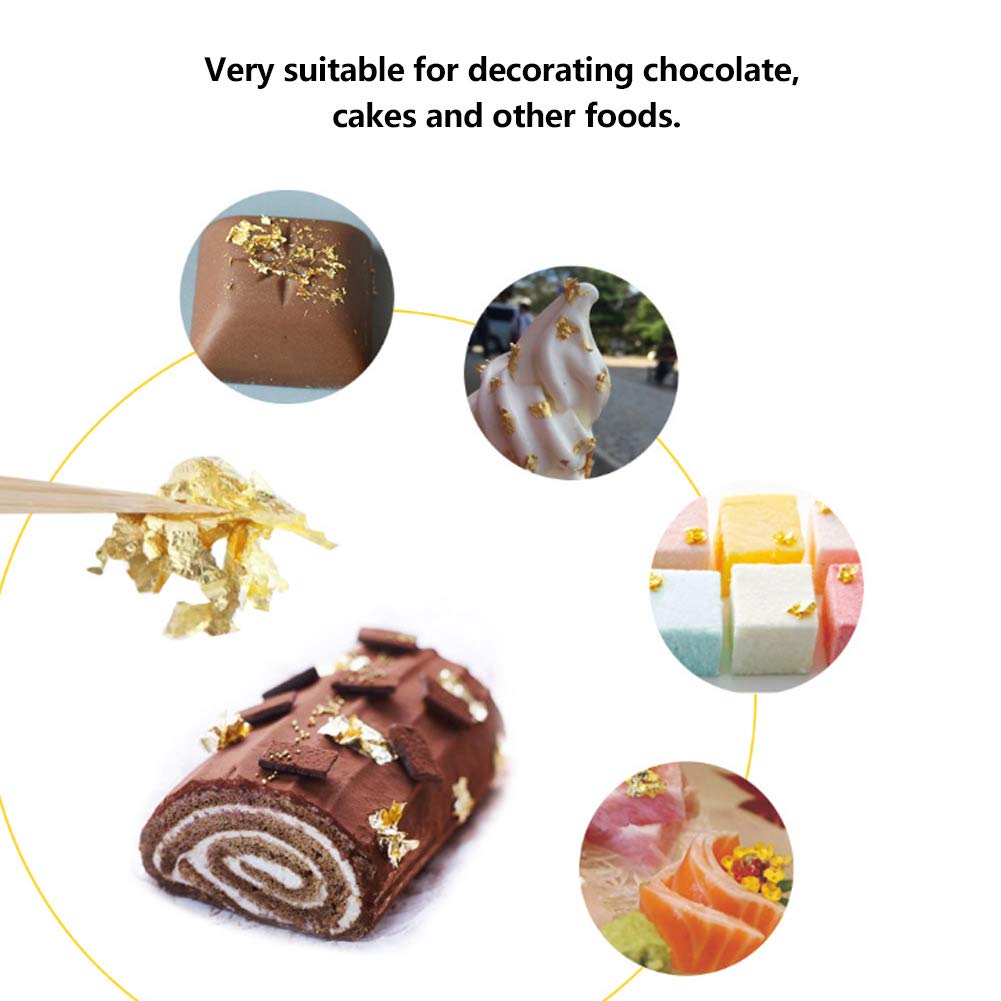 Premium 24K Gold Foil Flakes - 2 Pack Edible Imitation Gold Leaf for Jewelry Making, Resin Art, Nail Design, Cake & Dessert Decoration - Perfect for DIY Crafts, Wedding Cake Toppers & Luxury Gift Packaging