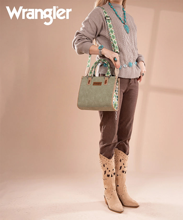 Wrangler Aztec Print Tote Bag for Women - Stylish & Durable Cotton Shoulder Bag - Perfect for Shopping, Beach, Work & Travel