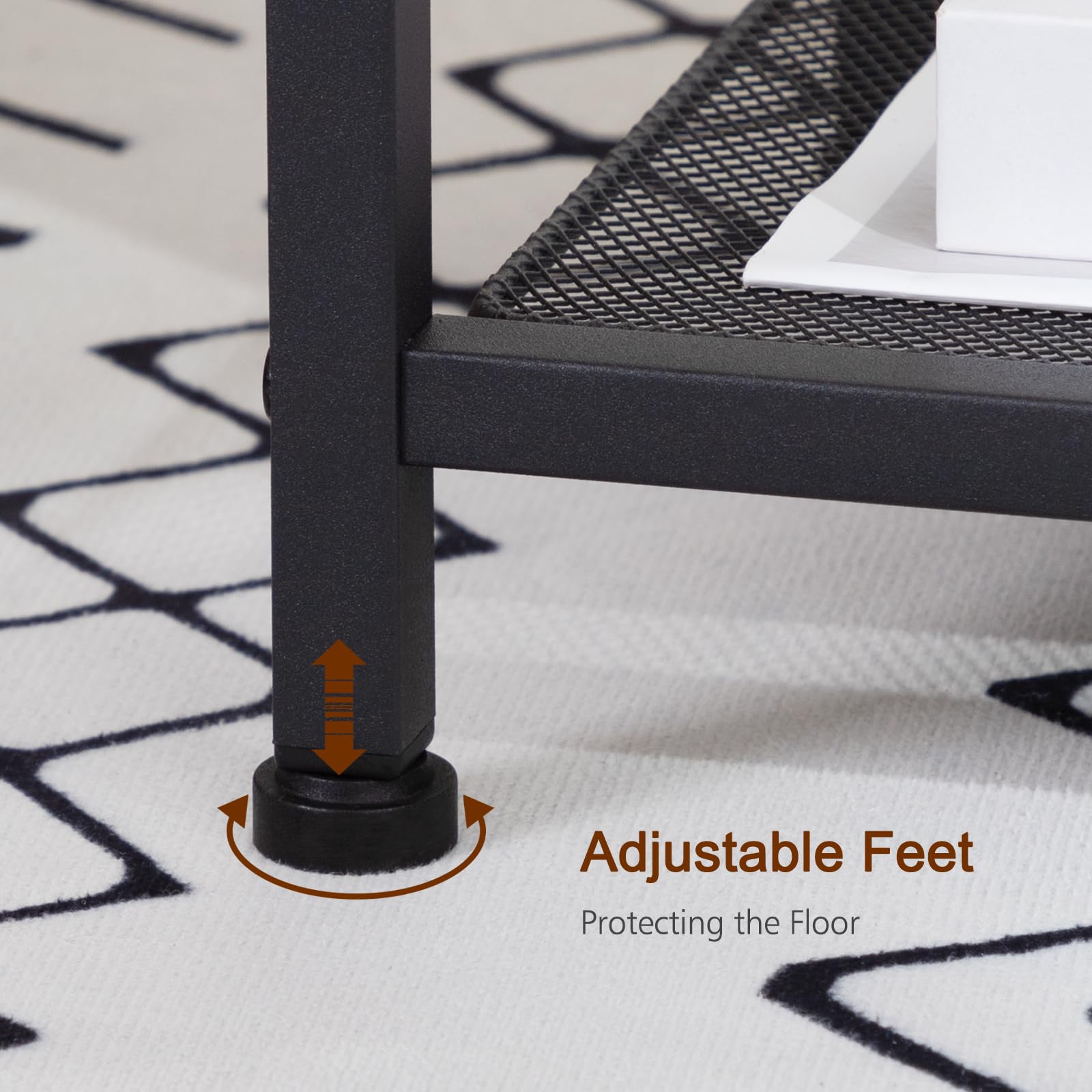 AMHANCIBLE Night Stand Set of 2 - Modern End Tables with USB Charging Station & Fabric Storage Drawer - Slim Bedside Tables for Small Spaces - Greige (HET03SDPGY) - Perfect for Bedroom, Living Room & Apartment Decor