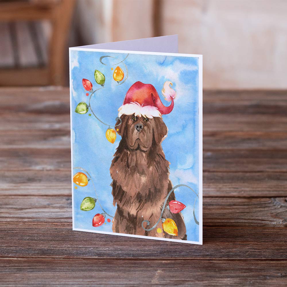 Christmas Lights Newfoundland Greeting Cards - Pack of 8 Blank A7 Cards (5x7) with Envelopes | Whimsical Holiday Note Cards for Christmas Gifts, Party Invitations & Festive Correspondence