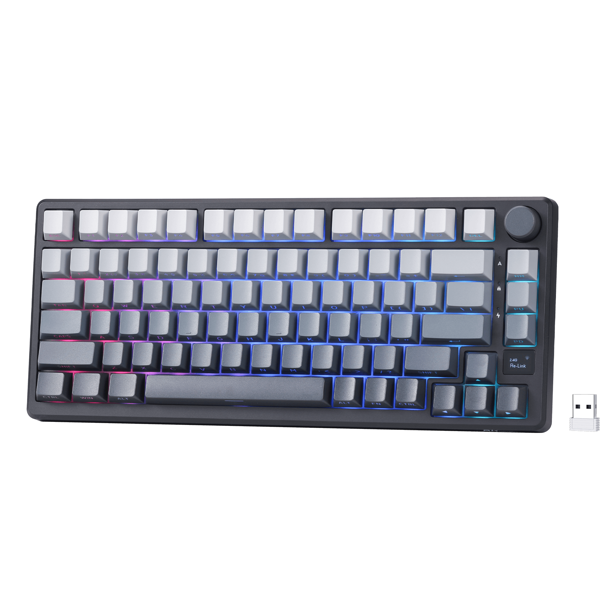 M75 75% Wireless Mechanical Gaming Keyboard - RGB Backlit, Hot-Swappable, Side Printed PBT Keycaps for PC, Mac - Perfect for FPS, MOBA & Typing Gamers