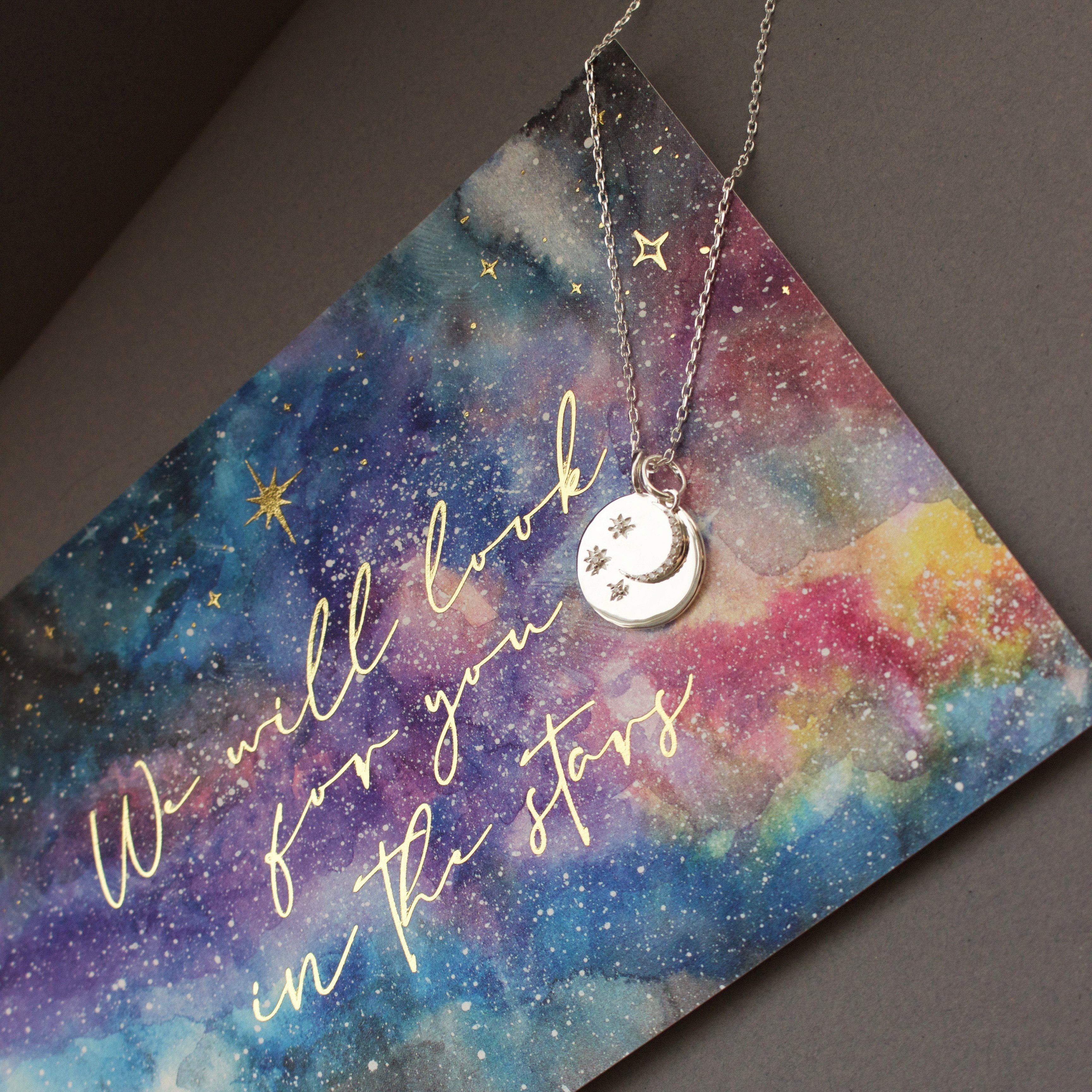 Celestial Coin Necklace with Crescent Moon Charm - Perfect for Stargazing, Romantic Gifts & Boho Jewelry Lovers