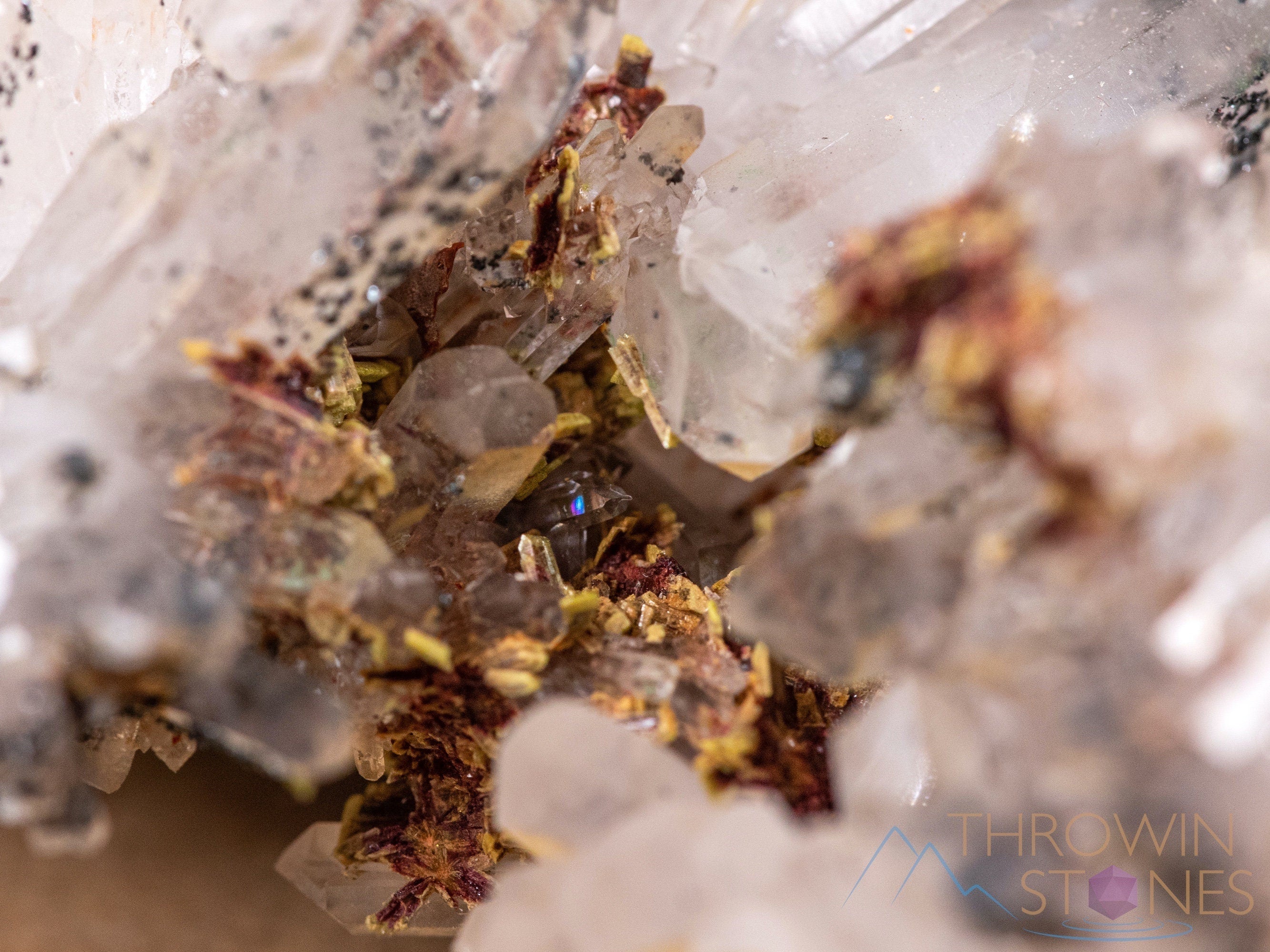 Messina Quartz with Hematite, Epidote, Piemontite - Natural Raw Crystal Cluster | Healing Stones Collection, Housewarming Gift, Home & Office Decor | Perfect for Meditation, Reiki & Spiritual Healing