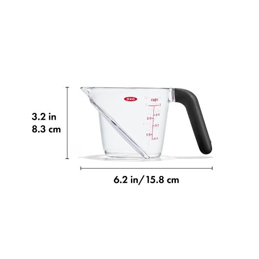 1 or 2 Cup Angled Measuring Cup - Perfect for Baking, Cooking & Liquid Measurements - Kitchen Essentials for Home Bakers & Chefs