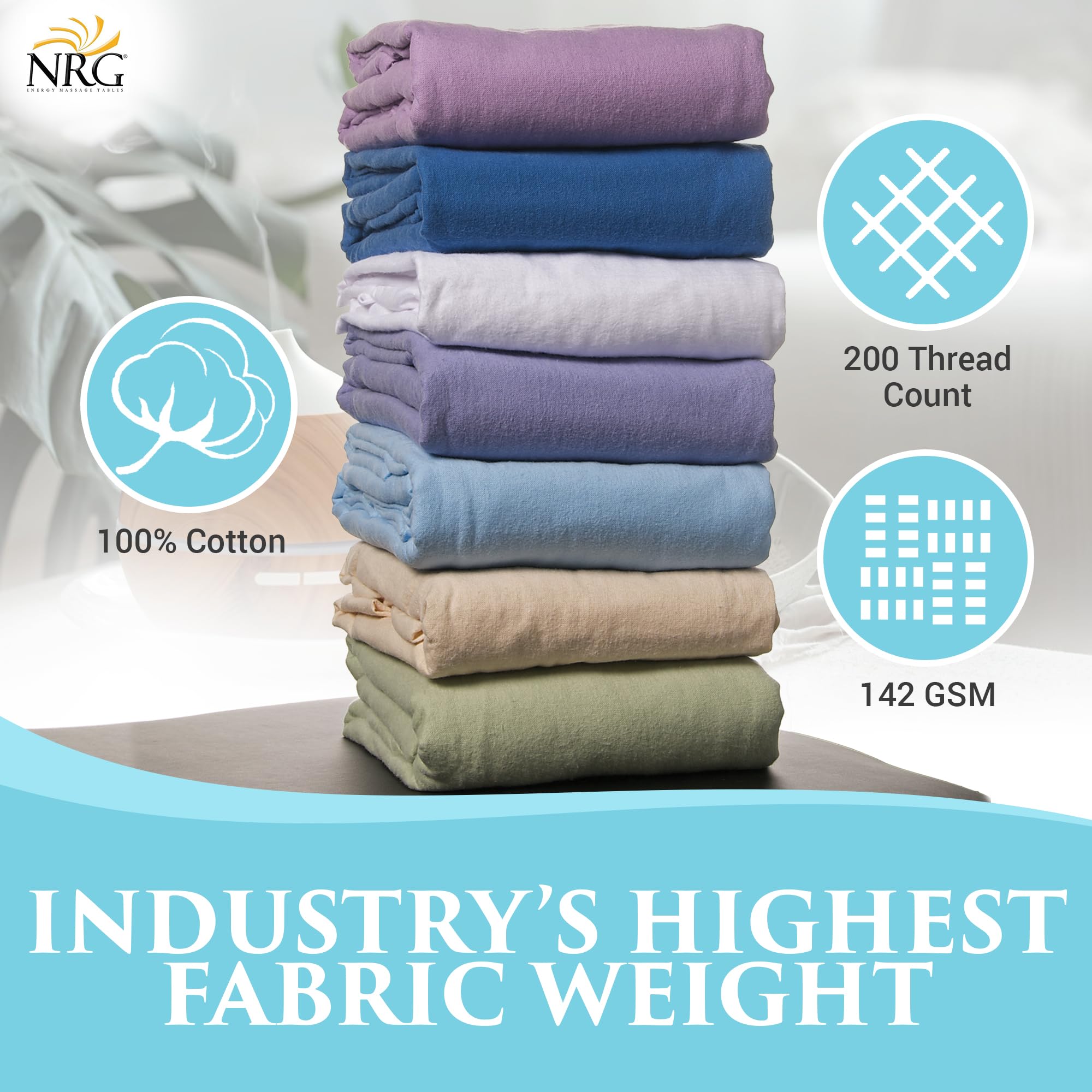 Premium 100% Cotton Double Brushed Flannel Massage Table Sheets - Elastic Fitted Chocolate Brown - Medium Weight 200 Thread Count for Spa, Salon & Professional Massage Therapy Sessions